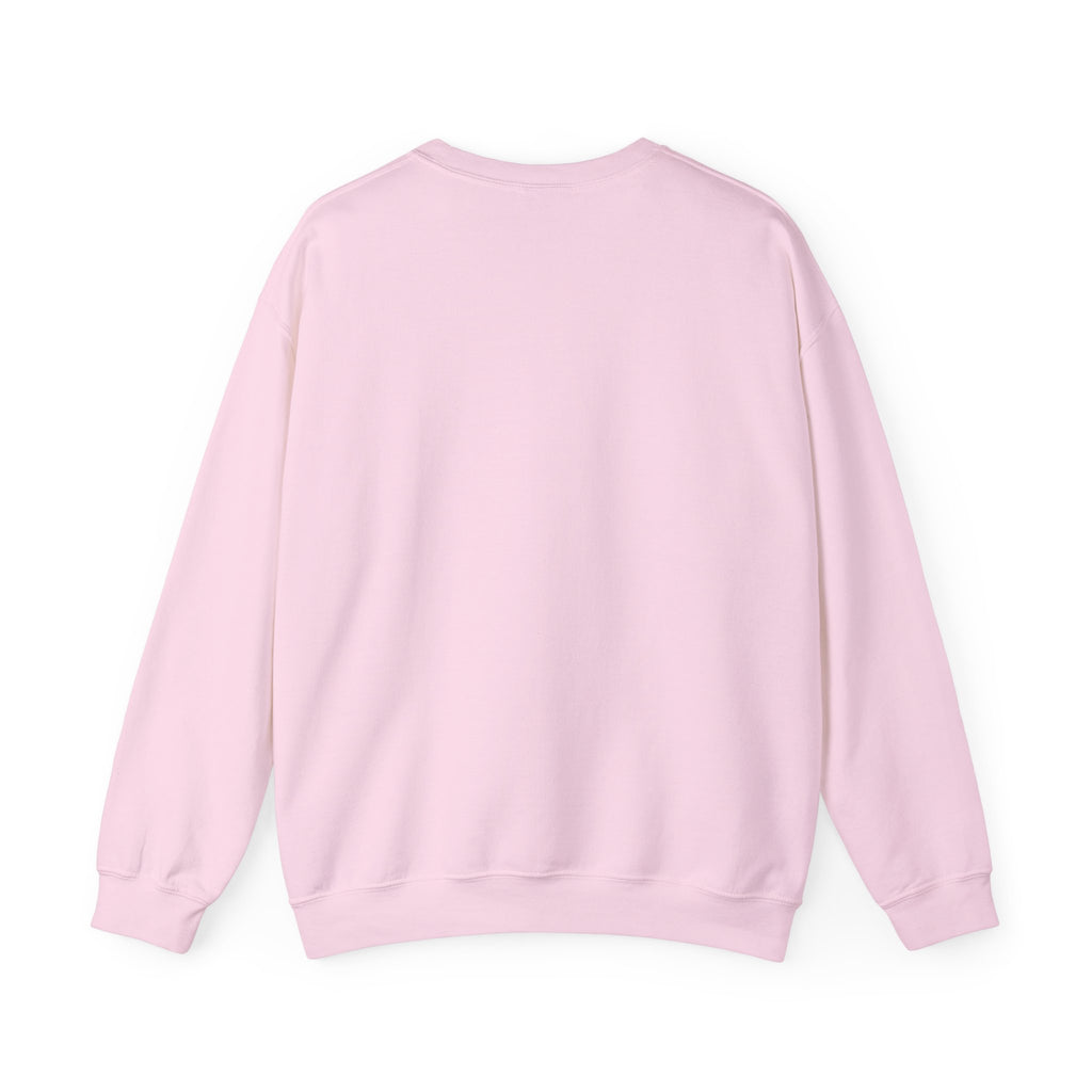 Light pink cotton sweatshirt, long sleeves, soft fabric, back view, Comfy Elegance