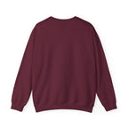 Burgundy long sleeve crewneck sweatshirt with soft fabric, back view, Comfy Elegance