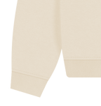 Close-up of cream ribbed cuff sweatshirt sleeve in soft cotton fabric, Comfy Elegance