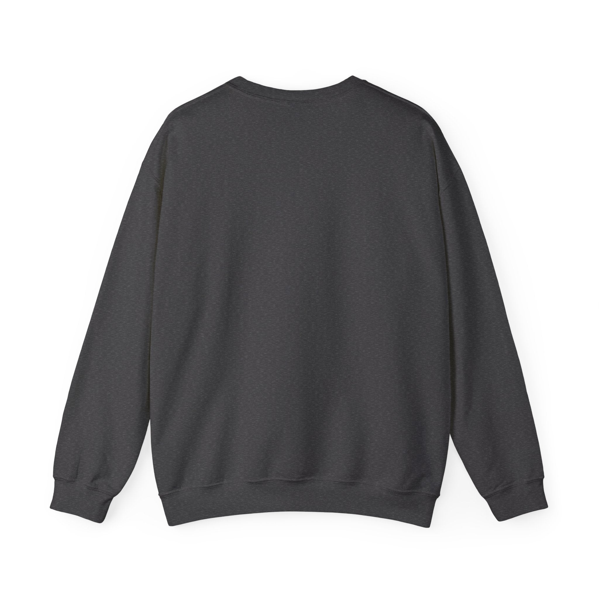 Charcoal gray long sleeve crewneck sweatshirt made of soft fabric, Comfy Elegance